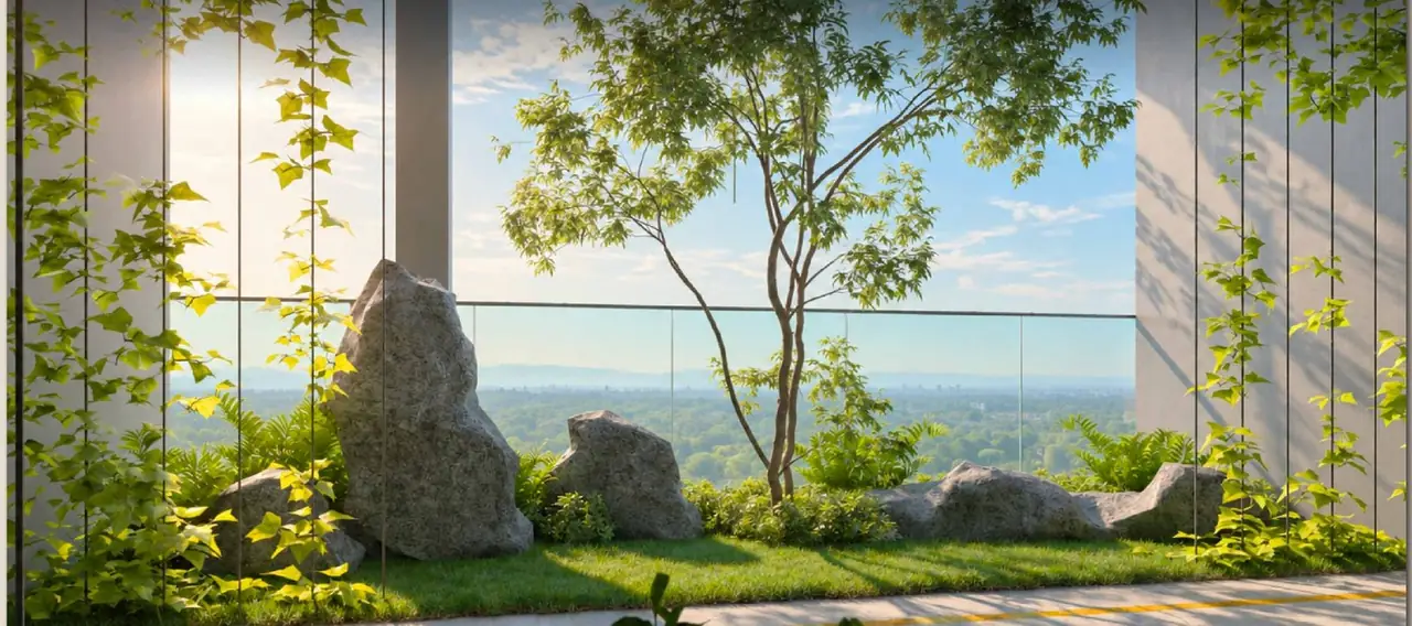 Hanging garden with city view