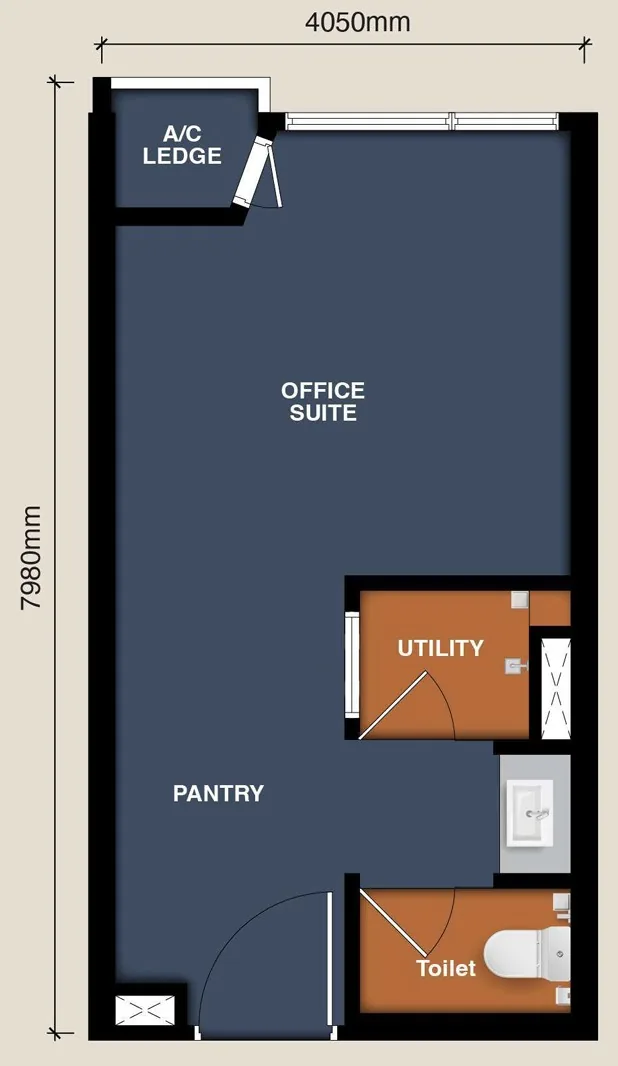 MABA Suitez Type A 323 sq.ft. floor plan